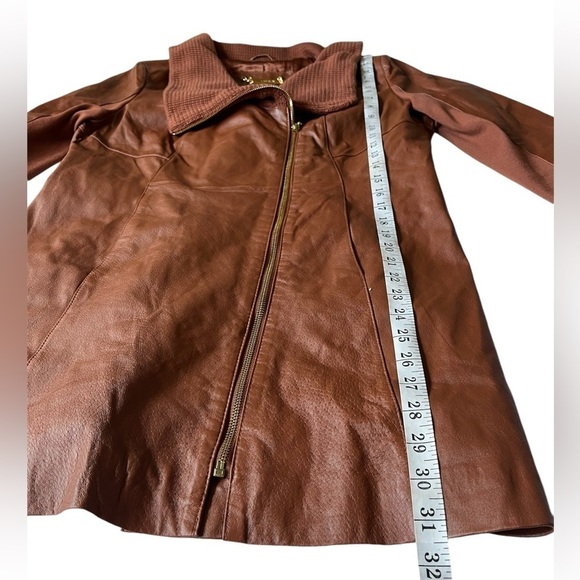 IMAN brown leather trench coat Y2K - Picture 7 of 10